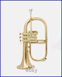 Brass Bb Flugelhorn 3 Valves Classy Look gift! Jazz Band Instrument With Case Brass Bb Flugelhorn 3 Valves Classy Look gift! Jazz Band Instrument With Case