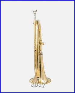 Brass Bb Flugelhorn 3 Valves Classy Look gift! Jazz Band Instrument With Case