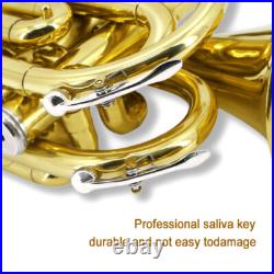 Brass Bb Pocket Trumpet Lacquer Yellow Trumpet 7C Mouthpiece, Hard Case, Strap