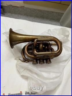 Brass Instrument Pocket Trumpet Antique Best Perfect for Practice, Home Decor