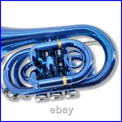 Brass Pocket Trumpet B Flat Nickel Plated, 7C Mouthpiece, Complete Beginner Kit