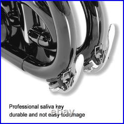 Brass Pocket Trumpet Bb Key Nickel Plated with Mouthpiece 7C, Cleaning Kit Black