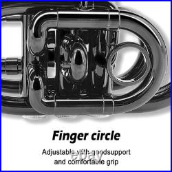 Brass Pocket Trumpet Bb Key Nickel Plated with Mouthpiece 7C, Cleaning Kit Black Brass Pocket Trumpet Bb Key Nickel Plated with Mouthpiece 7C, Cleaning Kit Black