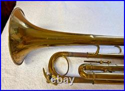 Brass Trumpet and case by Besson & Co. (London, England) prototype c1934-35
