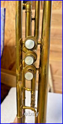 Brass Trumpet and case by Besson & Co. (London, England) prototype c1934-35
