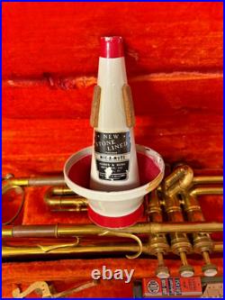 Brass Trumpet and case by Besson & Co. (London, England) prototype c1934-35