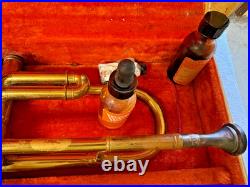Brass Trumpet and case by Besson & Co. (London, England) prototype c1934-35