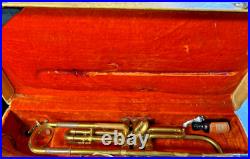Brass Trumpet and case by Besson & Co. (London, England) prototype c1934-35