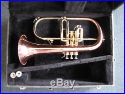 Brass and Copper Blessing Artist Elkhart Ind Coronet or Flugel Horn with Case