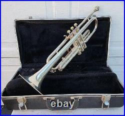 Buescher Aristocrat Silver Plate Beginner Trumpet Mouthpiece And Case Bundy