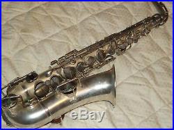 Buescher True Tone Alto Saxophone #230XXX, Original Silver Plate, Plays Great