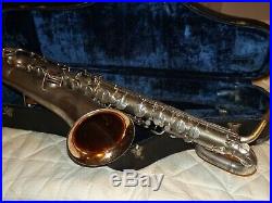 Buescher True Tone Bari/Baritone Saxophone #196XXX, Silver Plated, Plays Great