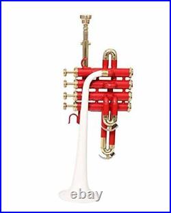 CHRISTMAS SALE 2021 PICCOLO TRUMPET Bb PITCH RED & WHITE COLOR WITH CASE AND MP
