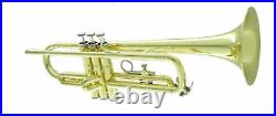 CarolBrass Beginner Trumpet with Yellow Brass Lacquer Finish CTR-1000H-YSS-Bb-L