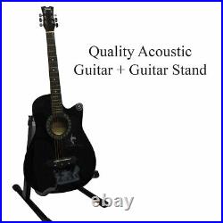 Classic 6 String 4/4 Size 38 Acoustic Guitar Pack With Stand + Accessories