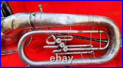 Conn Baritone Horn With Case- 3 Valve -silver- Used