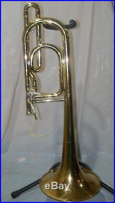 Conn Elkhart IND Vintage 71h rotor bass trombone and Bach case and Mouth piece