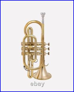 Cornet, Bb, Brass. With Free Hard Case and-Mouthpiece BRASS-MUSICALS, INSTRUMENTS