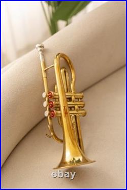 Cornet, Bb, Brass. With Free Hard Case and Mouthpiece BRASS MUSICALS INSTRUMENTS
