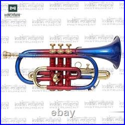 Cornet Trumpet Brass Musical Instrument with mouthpiece and hard case