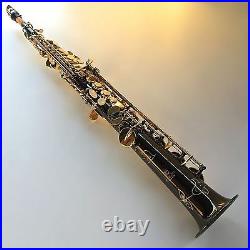 Dark Nickel Straight Soprano Sax STERLING Bb Saxophone Case and Accessories
