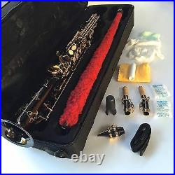 Dark Nickel Straight Soprano Sax STERLING Bb Saxophone Case and Accessories