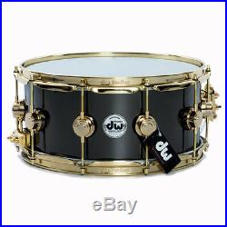 Drum Workshop 14x6.5 Black Nickel Over Brass Snare Drum with Gold Hardware