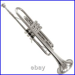 END-OF-YEAR-SALESKY Bb School Trumpet Nickel Plated Body w Case