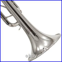 END-OF-YEAR-SALESKY Bb School Trumpet Nickel Plated Body w Case