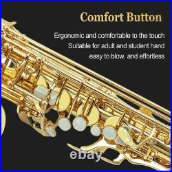 E Flat Alto Saxophone Lacquer Brass Alto Sax Set for Students Gold