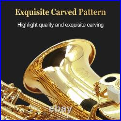 E Flat Alto Saxophone Lacquer Brass Alto Sax Set for Students Gold