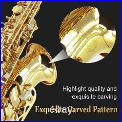 E Flat Alto Saxophone Lacquer Brass Alto Sax Set for Students Gold