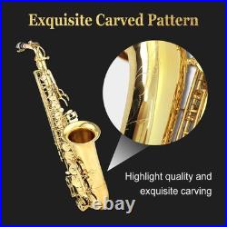 E Flat Alto Saxophone Lacquer Brass Alto Sax Set for Students Gold