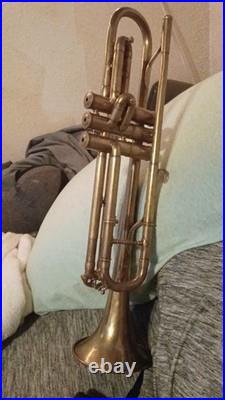 E. K. Blessing Trumpet Matte Brass Finish Serial Number 29091 Vintage 1935