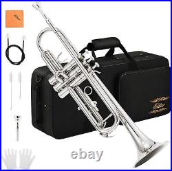 Eastar Bb Trumpet Set Nickel Brass Instrument Beginnes with Case Mouthpiece Gloves