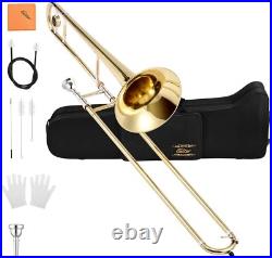 Eastar ETB-330 Bb Tenor Slide Trombone B Flat Brass Plated With Case Mouthpiece