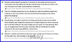 Eastar ETB-330 Bb Tenor Slide Trombone B Flat Brass Plated With Case Mouthpiece