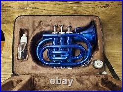 Eastrack Blue Pocket Trumpet. Mini Trumpet. With Case. Great Condition