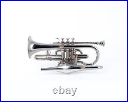 Echo Cornet Brass in Bb 4 Valve Brass FINISH with Case and Mouthpiece Band BRS