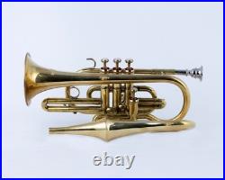Echo Cornet Brass in Bb 4 Valve Brass FINISH with Case and Mouthpiece Band BRS Echo Cornet Brass in Bb 4 Valve Brass FINISH with Case and Mouthpiece Band BRS