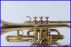 Echo Cornet Brass in Bb 4 Valve Brass FINISH with Case and Mouthpiece Band BRS
