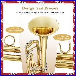Eking Bb Standard Trumpet for Beginners, Brass Student Trumpet with Hard Case, 7