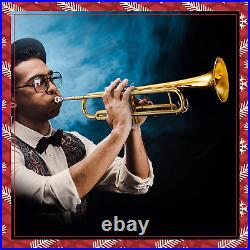 Eking Bb Standard Trumpet for Beginners, Brass Student Trumpet with Hard Case, 7