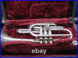 Elklhart Silver Cornet 1942 with Case and Mouthpiece Parts or Repair