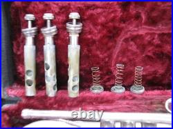 Elklhart Silver Cornet 1942 with Case and Mouthpiece Parts or Repair