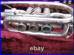 Elklhart Silver Cornet 1942 with Case and Mouthpiece Parts or Repair