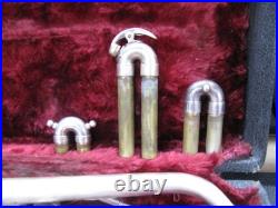 Elklhart Silver Cornet 1942 with Case and Mouthpiece Parts or Repair