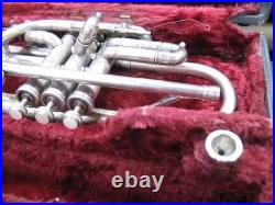 Elklhart Silver Cornet 1942 with Case and Mouthpiece Parts or Repair