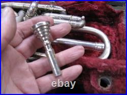 Elklhart Silver Cornet 1942 with Case and Mouthpiece Parts or Repair