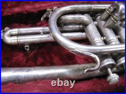 Elklhart Silver Cornet 1942 with Case and Mouthpiece Parts or Repair